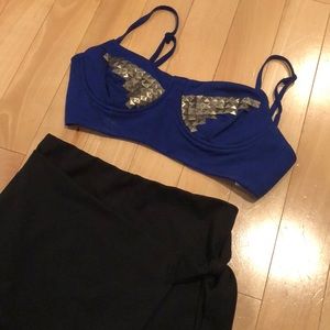 Blue studded bustier